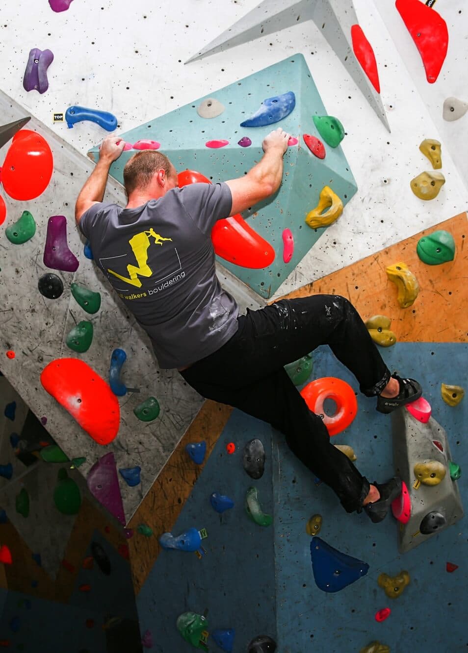 Climber on the wall at Wall Walkers